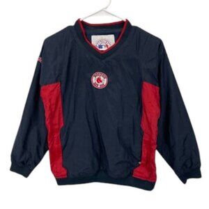 MLB Boston Red Sox‎ Windbreaker Boys Size M 12/14 Navy Pullover Jacket Baseball